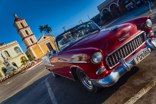 Flashy Vintage Red Sports Car on Asphalt