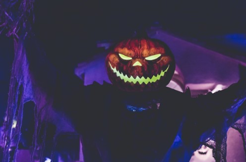 Scary pumpkin monster from a Chicago haunted house.