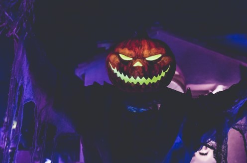 Scary pumpkin monster from a Chicago haunted house.