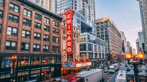 Chicago theatre from the street view