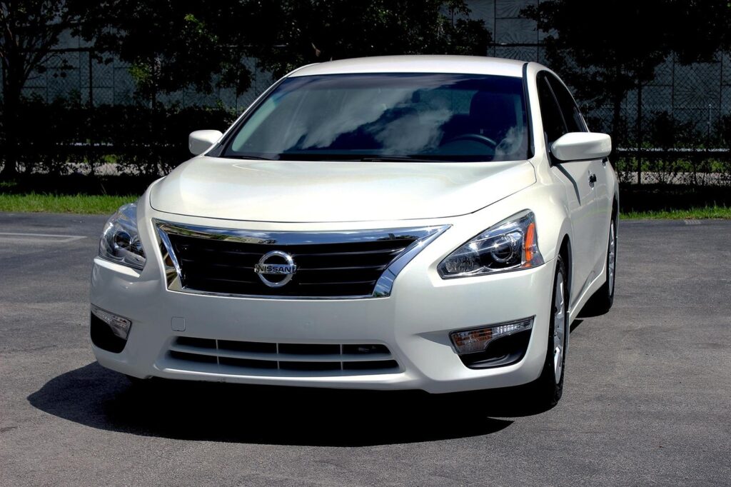 Silver Nissan Parked