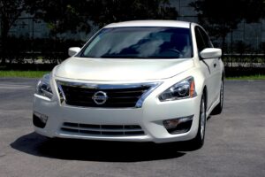 Silver Nissan Parked